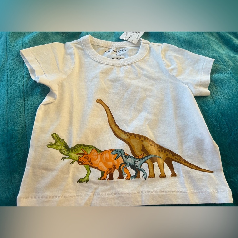 J Crew Crewcuts Shirt Size 6-12 Mos NEW Dinosaur Design